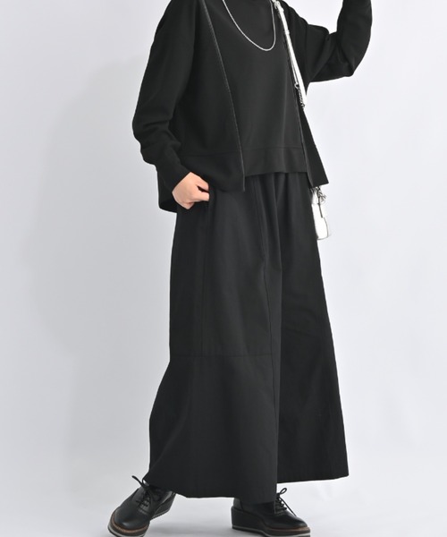aunt lily(アントリリー)の「パネル切り替えスカート風パンツ ウエストゴム コットン 美シルエット(その他パンツ・レディース・ブラック/ダークグリーン・M/LL/S/L/3L)」の10枚目の写真