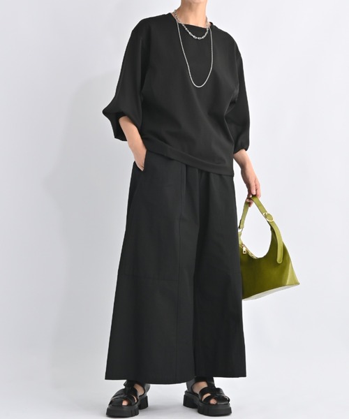 aunt lily(アントリリー)の「パネル切り替えスカート風パンツ ウエストゴム コットン 美シルエット(その他パンツ・レディース・ブラック/ダークグリーン・M/LL/S/L/3L)」の11枚目の写真
