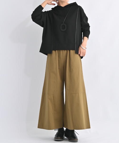 aunt lily(アントリリー)の「パネル切り替えスカート風パンツ ウエストゴム コットン 美シルエット(その他パンツ・レディース・ブラック/ダークグリーン・M/LL/S/L/3L)」の12枚目の写真