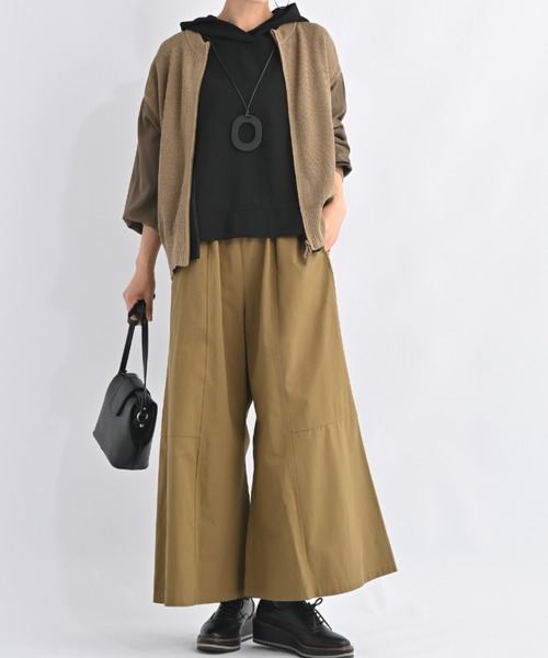aunt lily(アントリリー)の「パネル切り替えスカート風パンツ ウエストゴム コットン 美シルエット(その他パンツ・レディース・ブラック/ダークグリーン・M/LL/S/L/3L)」の16枚目の写真
