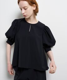 LANVIN en Bleu | ポリエステルツイルギャザースリー ブブラウス(シャツ/ブラウス)