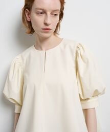LANVIN en Bleu | ポリエステルツイルギャザースリー ブブラウス(シャツ/ブラウス)