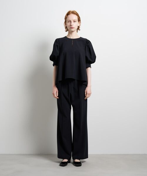 LANVIN en Bleu（ランバンオンブルー）の「ポリエステルツイルギャザースリー ブブラウス（シャツ/ブラウス・レディース・ブラック/オフホワイト/ネイビー・38）」の20枚目の写真