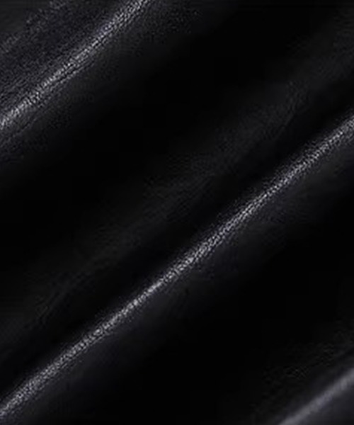 Fano Studios（ファノ ストゥディオズ）の「ダブルジッパー ドローコード フェイクレザージャケット FC26W010【Fano Studios】【2026SS】（ライダースジャケット・レディース・ブラック・S/M/L）」の2枚目の写真