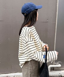 fredy emue | ニットソーボーダーBIGプルオーバー(Tシャツ/カットソー)