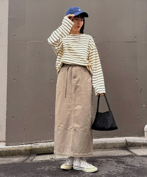 fredy emue（フレディエミュ）の「ニットソーボーダーBIGプルオーバー（Tシャツ/カットソー・レディース・ホワイト系その他/ブラック系その他・38）」の3枚目の写真