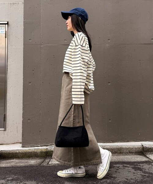 fredy emue（フレディエミュ）の「ニットソーボーダーBIGプルオーバー（Tシャツ/カットソー・レディース・ホワイト系その他/ブラック系その他・38）」の5枚目の写真