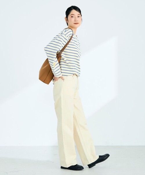 fredy emue（フレディエミュ）の「ニットソーボーダーBIGプルオーバー（Tシャツ/カットソー・レディース・ホワイト系その他/ブラック系その他・38）」の20枚目の写真