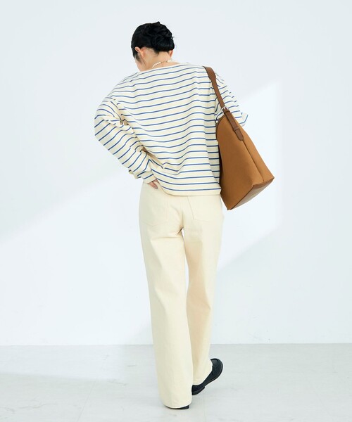 fredy emue（フレディエミュ）の「ニットソーボーダーBIGプルオーバー（Tシャツ/カットソー・レディース・ホワイト系その他/ブラック系その他・38）」の21枚目の写真