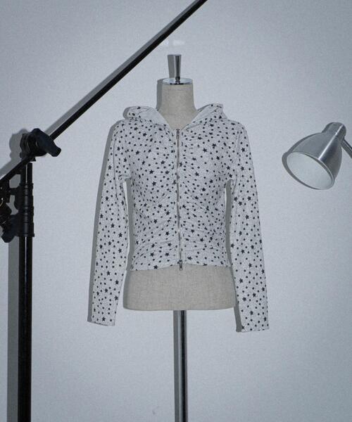 dispark（ディスパーク）の「DISPARK/【26年春新作】スターシャーリングジップパーカー（パーカー・レディース・ホワイト/チャコールグレー・FREE）」の3枚目の写真