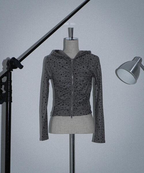 dispark（ディスパーク）の「DISPARK/【26年春新作】スターシャーリングジップパーカー（パーカー・レディース・ホワイト/チャコールグレー・FREE）」の4枚目の写真