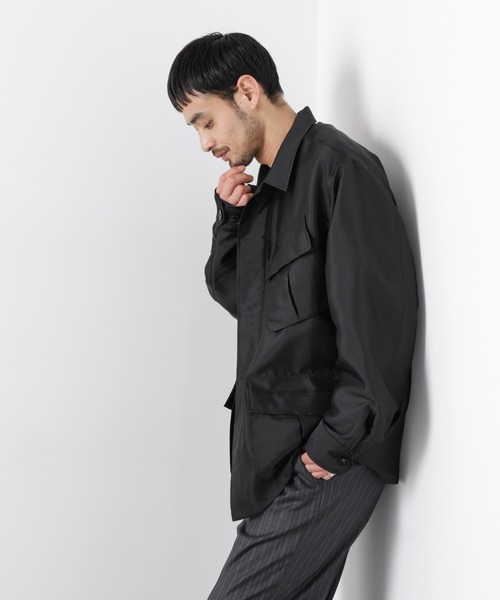 NANO universe（ナノユニバース）の「｢ASSEMBLANC｣ ソラーロ ファティーグジャケット（ブルゾン・メンズ・カーキ/ブラック・L/M）」の2枚目の写真