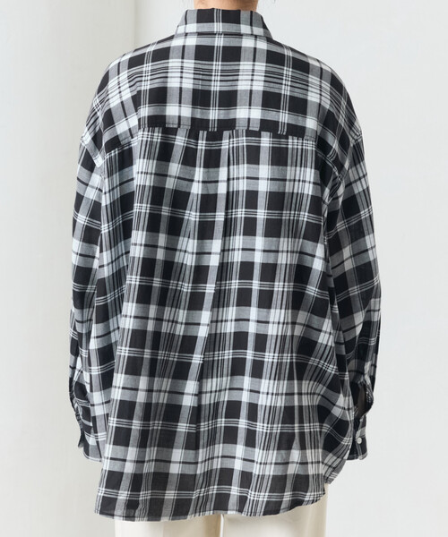 FREAK'S STORE(フリークスストア)の「限定展開 ビッグシルエット チェック ボリュームシャツ(シャツ/ブラウス・レディース・ブルー/ブラック/ピンク/ベージュ/ネイビー・フリ-)」の10枚目の写真