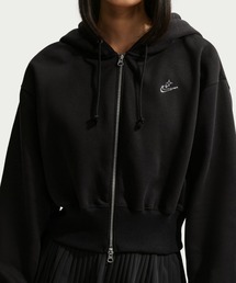 NIKE | ナイキ スポーツウェア フェニックス フリース ウィメンズ ルーズ クロップド フルジップ パーカー / Nike Sportswear Phoenix Fleece Women's Loose Cropped Full-Zip Hoodie IQ1256-010 Black(パーカー)