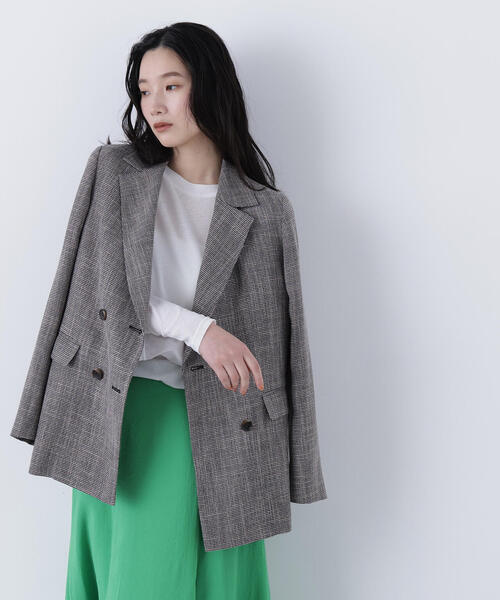 N.（N. Natural Beauty Basic）（エヌエヌナチュラルビューティーベーシック）の「からみ織りダブルジャケット（テーラードジャケット・レディース・ベージュ系その他/ブラック系その他・MEDIUM/SMALL）」の18枚目の写真