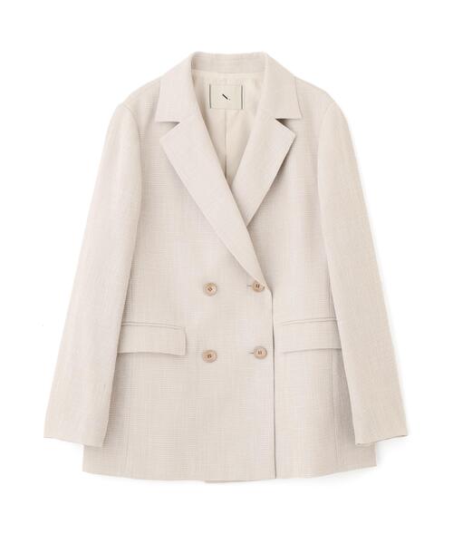 N.(N. Natural Beauty Basic)(エヌエヌナチュラルビューティーベーシック)の「からみ織りダブルジャケット(テーラードジャケット・レディース・ベージュ系その他/ブラック系その他・MEDIUM/SMALL)」の13枚目の写真