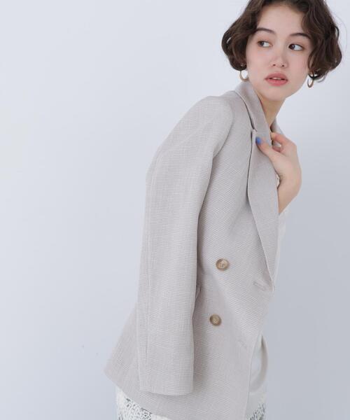 N.(N. Natural Beauty Basic)(エヌエヌナチュラルビューティーベーシック)の「からみ織りダブルジャケット(テーラードジャケット・レディース・ベージュ系その他/ブラック系その他・MEDIUM/SMALL)」の11枚目の写真