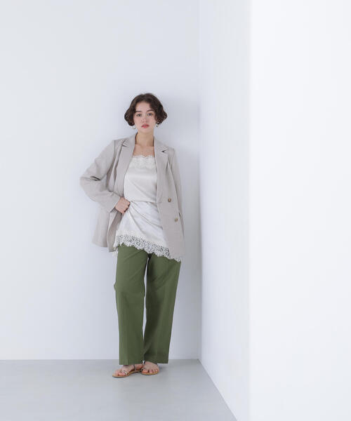 N.（N. Natural Beauty Basic）（エヌエヌナチュラルビューティーベーシック）の「からみ織りダブルジャケット（テーラードジャケット・レディース・ベージュ系その他/ブラック系その他・MEDIUM/SMALL）」の4枚目の写真