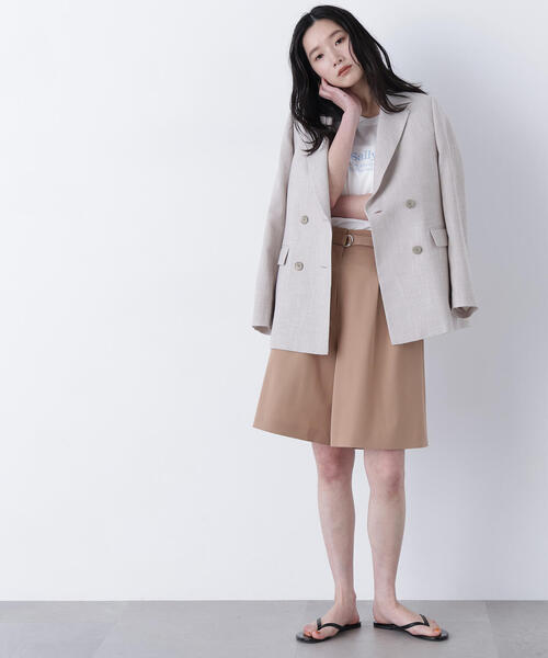 N.（N. Natural Beauty Basic）（エヌエヌナチュラルビューティーベーシック）の「からみ織りダブルジャケット（テーラードジャケット・レディース・ベージュ系その他/ブラック系その他・MEDIUM/SMALL）」の10枚目の写真