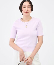 NOLLEY’S Sophi | 《アンサンブル対応》《手洗い可能》マルチファンクション5分袖プルオーバー(ニット/セーター)