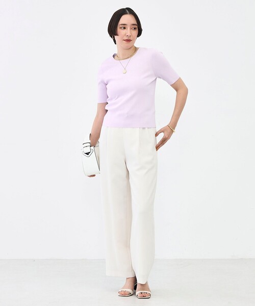 NOLLEY’S Sophi（ノーリーズソフィ）の「《アンサンブル対応》《手洗い可能》マルチファンクション5分袖プルオーバー（ニット/セーター・レディース・ラベンダー/ベージュ/クリーム/ホワイト・38/36）」の7枚目の写真