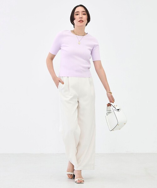 NOLLEY’S Sophi（ノーリーズソフィ）の「《アンサンブル対応》《手洗い可能》マルチファンクション5分袖プルオーバー（ニット/セーター・レディース・ラベンダー/ベージュ/クリーム/ホワイト・38/36）」の10枚目の写真