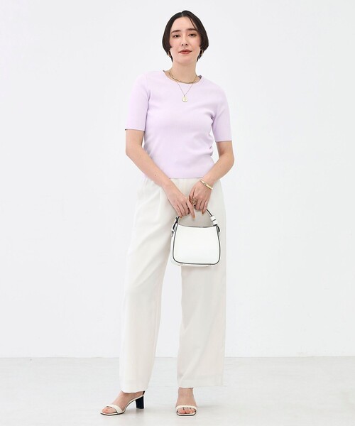 NOLLEY’S Sophi（ノーリーズソフィ）の「《アンサンブル対応》《手洗い可能》マルチファンクション5分袖プルオーバー（ニット/セーター・レディース・ラベンダー/ベージュ/クリーム/ホワイト・38/36）」の11枚目の写真