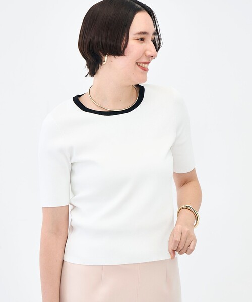 NOLLEY’S Sophi（ノーリーズソフィ）の「《アンサンブル対応》《手洗い可能》マルチファンクション5分袖プルオーバー（ニット/セーター・レディース・ラベンダー/ベージュ/クリーム/ホワイト・38/36）」の18枚目の写真