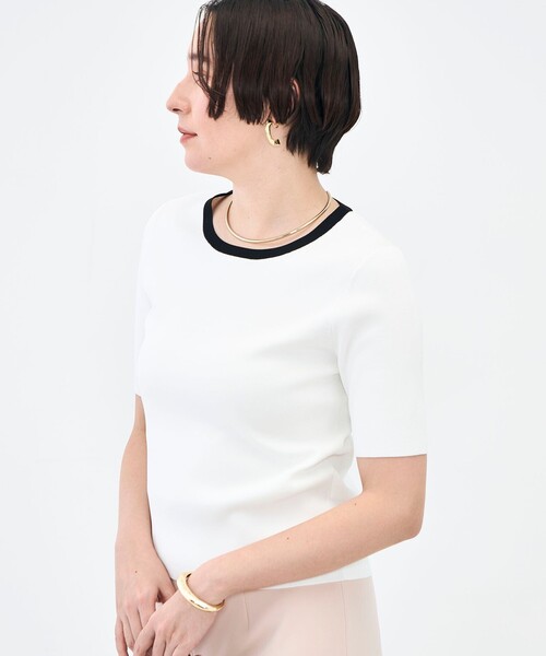 NOLLEY’S Sophi（ノーリーズソフィ）の「《アンサンブル対応》《手洗い可能》マルチファンクション5分袖プルオーバー（ニット/セーター・レディース・ラベンダー/ベージュ/クリーム/ホワイト・38/36）」の19枚目の写真