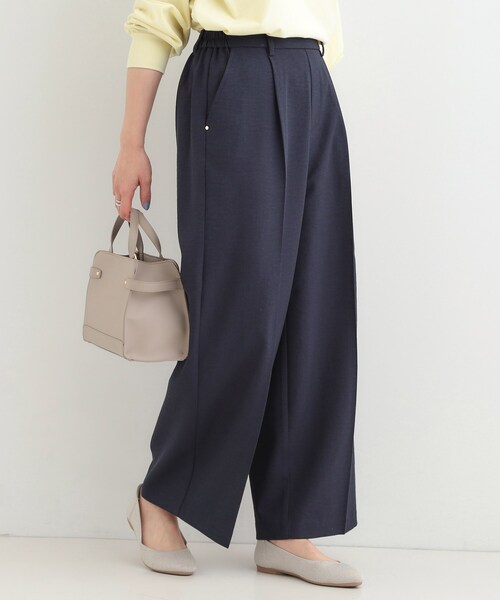 SHOO・LA・RUE（シューラルー）の「【洗濯機可/セットアップ可/SS-LL/UV】脚のラインをきれいに見せる ワイドパンツ（その他パンツ・レディース・ネイビー/ブラウン系その他/ライトベージュ・01/02/03/04/10）」の3枚目の写真
