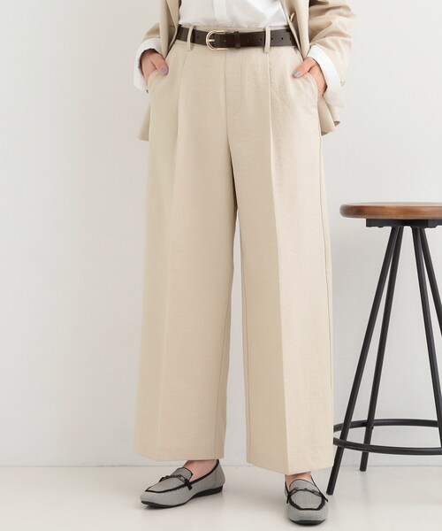 SHOO・LA・RUE（シューラルー）の「【洗濯機可/セットアップ可/SS-LL/UV】脚のラインをきれいに見せる ワイドパンツ（その他パンツ・レディース・ネイビー/ブラウン系その他/ライトベージュ・01/02/03/04/10）」の2枚目の写真