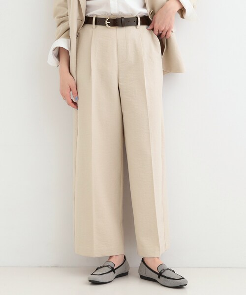 SHOO・LA・RUE（シューラルー）の「【洗濯機可/セットアップ可/SS-LL/UV】脚のラインをきれいに見せる ワイドパンツ（その他パンツ・レディース・ネイビー/ブラウン系その他/ライトベージュ・01/02/03/04/10）」の8枚目の写真