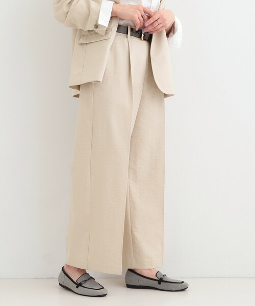 SHOO・LA・RUE（シューラルー）の「【洗濯機可/セットアップ可/SS-LL/UV】脚のラインをきれいに見せる ワイドパンツ（その他パンツ・レディース・ネイビー/ブラウン系その他/ライトベージュ・01/02/03/04/10）」の9枚目の写真