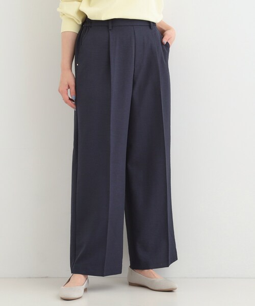 SHOO・LA・RUE（シューラルー）の「【洗濯機可/セットアップ可/SS-LL/UV】脚のラインをきれいに見せる ワイドパンツ（その他パンツ・レディース・ネイビー/ブラウン系その他/ライトベージュ・01/02/03/04/10）」の12枚目の写真