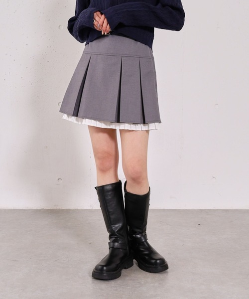 archives(アルシーヴ)の「レイヤードプリーツミニSK(スカート・レディース・ベージュ/グレー・MEDIUM)」の15枚目の写真
