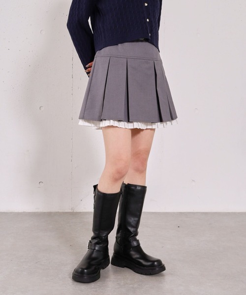 archives(アルシーヴ)の「レイヤードプリーツミニSK(スカート・レディース・ベージュ/グレー・MEDIUM)」の16枚目の写真