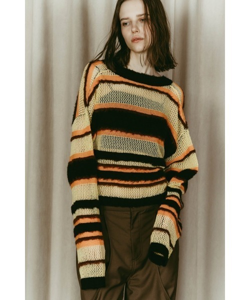 Knuth Marf（クヌースマーフ）の「double-faced border knit（ニット/セーター・レディース・ブラック/ブルー/イエロー・FREE）」の22枚目の写真