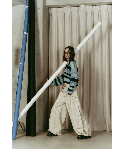 Knuth Marf（クヌースマーフ）の「double-faced border knit（ニット/セーター・レディース・ブラック/ブルー/イエロー・FREE）」の14枚目の写真