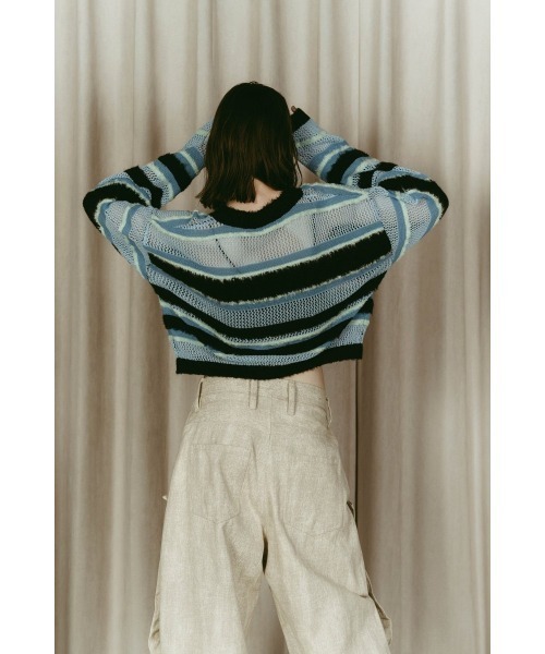 Knuth Marf（クヌースマーフ）の「double-faced border knit（ニット/セーター・レディース・ブラック/ブルー/イエロー・FREE）」の17枚目の写真