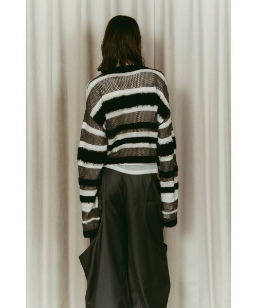 Knuth Marf（クヌースマーフ）の「double-faced border knit（ニット/セーター・レディース・ブラック/ブルー/イエロー・FREE）」の10枚目の写真