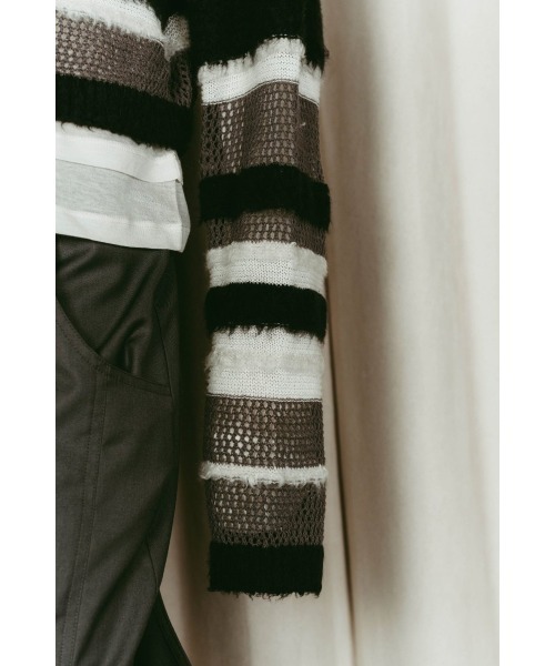 Knuth Marf（クヌースマーフ）の「double-faced border knit（ニット/セーター・レディース・ブラック/ブルー/イエロー・FREE）」の13枚目の写真