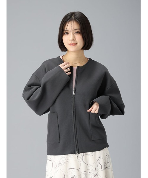 fifth（フィフス）の「ニットジップジャケット（テーラードジャケット・レディース・チャコールグレー/ベージュ・M）」の15枚目の写真