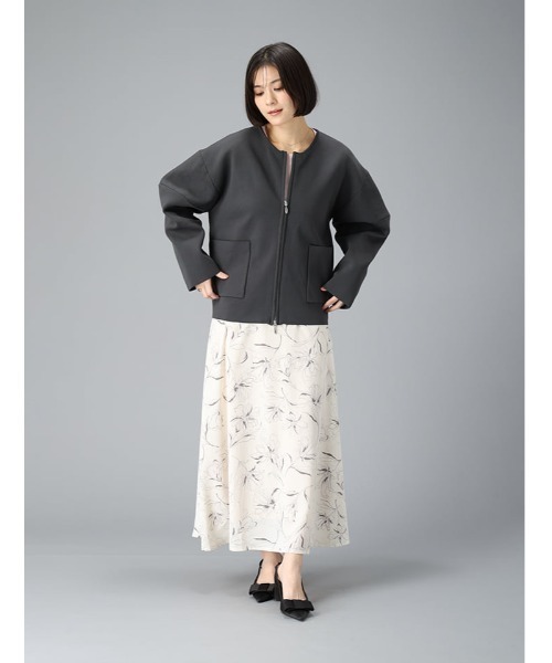 fifth（フィフス）の「ニットジップジャケット（テーラードジャケット・レディース・チャコールグレー/ベージュ・M）」の18枚目の写真