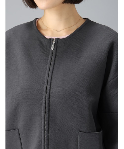 fifth（フィフス）の「ニットジップジャケット（テーラードジャケット・レディース・チャコールグレー/ベージュ・M）」の22枚目の写真
