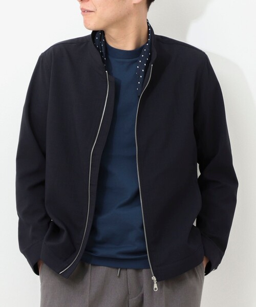 NOLLEY'S LIGHT(ノーリーズライト)の「シックアンドシン ナチュラルストレッチ シングルライダース(ライダースジャケット・メンズ・ネイビー/グレイッシュブルー/グレイッシュベージュ・L/M)」の1枚目の写真