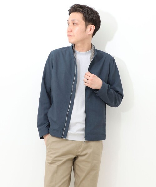 NOLLEY'S LIGHT(ノーリーズライト)の「シックアンドシン ナチュラルストレッチ シングルライダース(ライダースジャケット・メンズ・ネイビー/グレイッシュブルー/グレイッシュベージュ・L/M)」の5枚目の写真