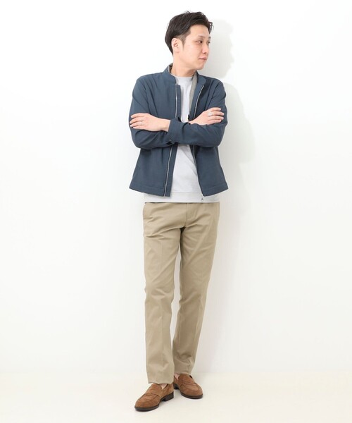 NOLLEY'S LIGHT(ノーリーズライト)の「シックアンドシン ナチュラルストレッチ シングルライダース(ライダースジャケット・メンズ・ネイビー/グレイッシュブルー/グレイッシュベージュ・L/M)」の7枚目の写真