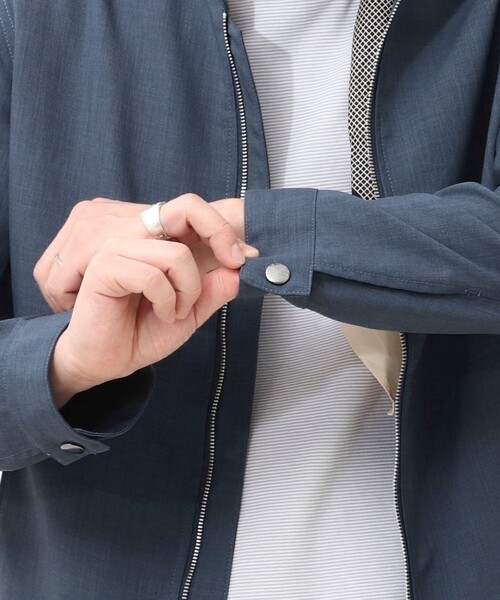 NOLLEY'S LIGHT(ノーリーズライト)の「シックアンドシン ナチュラルストレッチ シングルライダース(ライダースジャケット・メンズ・ネイビー/グレイッシュブルー/グレイッシュベージュ・L/M)」の11枚目の写真