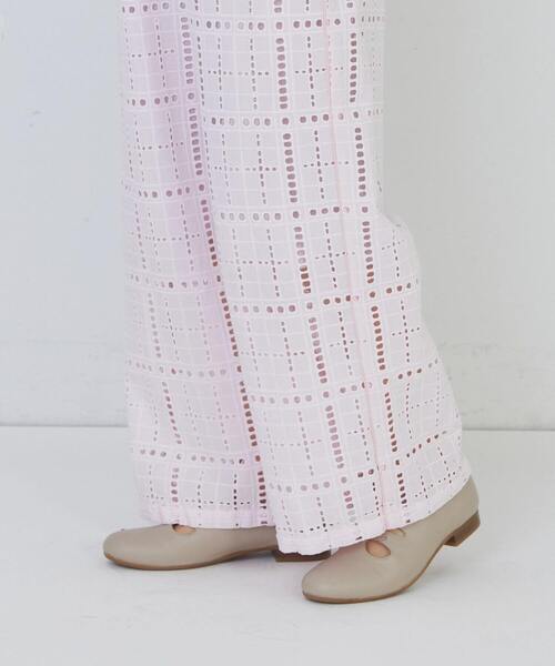 conges payes ADIEU TRISTESSE（コンジェ ペイエ アデュートリステス）の「チェックエンブロイダリーパンツ（その他パンツ・レディース・ブラック/ピンク・38）」の18枚目の写真