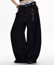 ENLIKE（エンリケ）の「フロントポケット ワイドレッグデニム（デニムパンツ）」